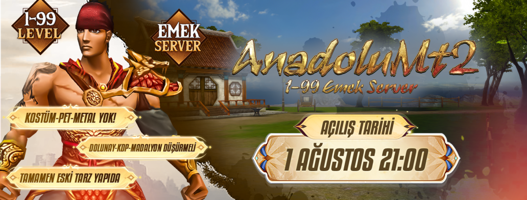 AnadoluMt2 - Metin2 Özel Sunucu AnadoluMt2 - Metin2 PVP Sunucu Bannerı