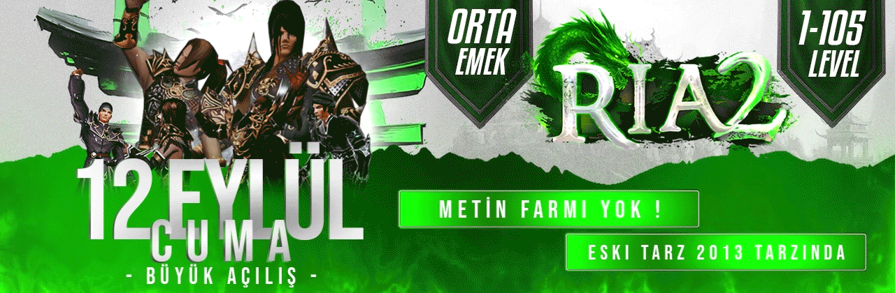 Riamt2 1-105 12 Eylül - Metin2 Özel Sunucu Riamt2 1-105 12 Eylül - Metin2 PVP Sunucu Bannerı