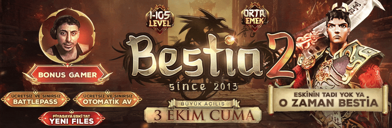 Bestiamt2 1-105 Orta Emek 3 Ekimde sizlerle - Metin2 Özel Sunucu Bestiamt2 1-105 Orta Emek 3 Ekimde sizlerle - Metin2 PVP Sunucu Bannerı