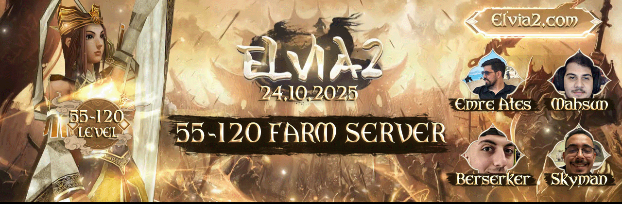 Elvia2 55-120 Farm Yapısıyla 24 Ekimde Geri Dönüyor - Metin2 Özel Sunucu Elvia2 55-120 Farm Yapısıyla 24 Ekimde Geri Dönüyor - Metin2 PVP Sunucu Bannerı