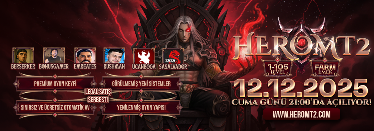 HeroMt2, 1-105 Orta Emek yapısıyla 12 aralıkta sizlerle - Metin2 Özel Sunucu HeroMt2, 1-105 Orta Emek yapısıyla 12 aralıkta sizlerle - Metin2 PVP Sunucu Bannerı