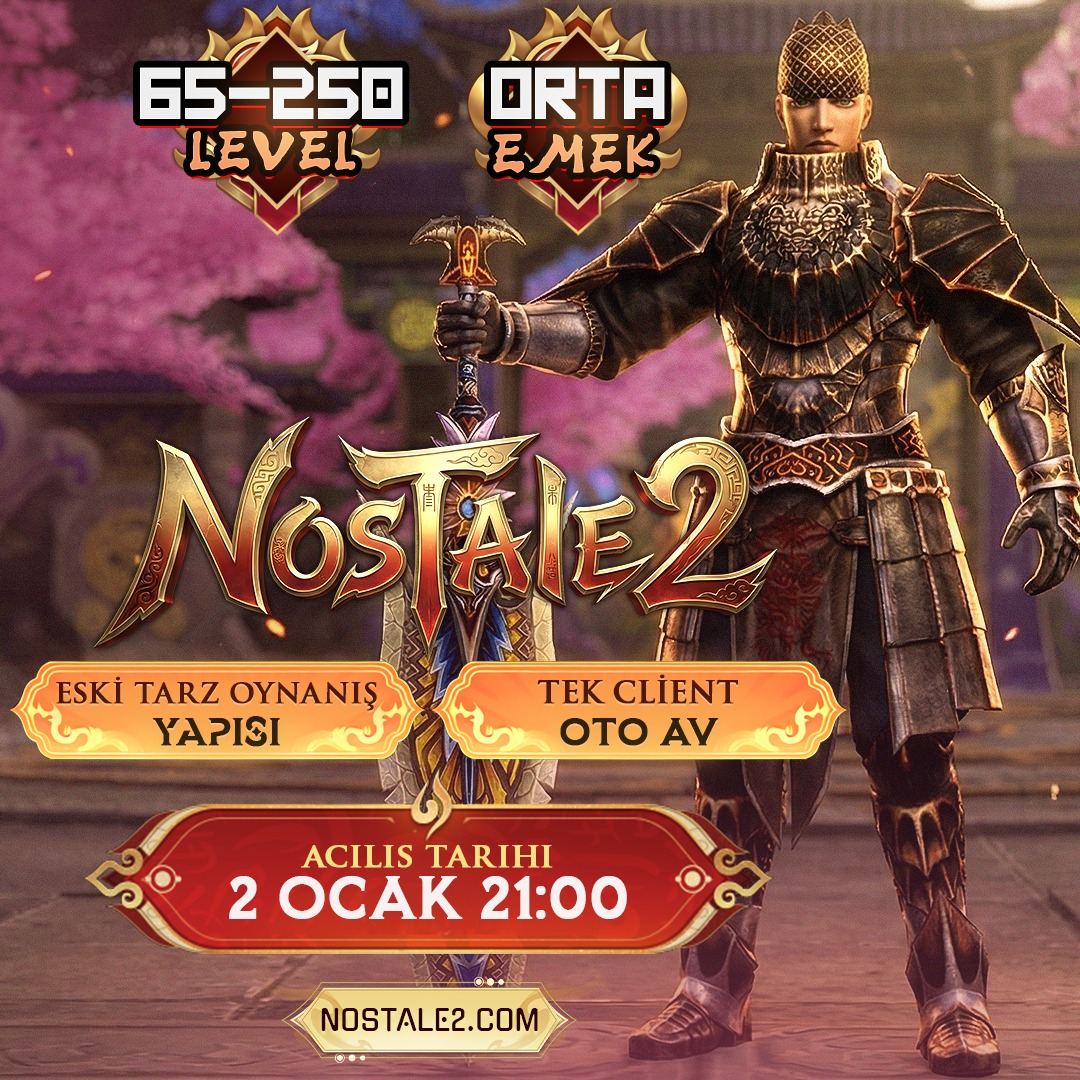 Nostale2 | 65-250 Orta Emek | 2 Ocak - Metin2 Özel Sunucu Nostale2 | 65-250 Orta Emek | 2 Ocak - Metin2 PVP Sunucu Bannerı