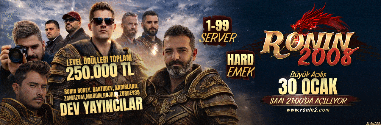 Ronin2008 1-99 Hard Emek Legal Satışlı Eski Tarz Pvp Server - Metin2 Özel Sunucu Ronin2008 1-99 Hard Emek Legal Satışlı Eski Tarz Pvp Server - Metin2 PVP Sunucu Bannerı