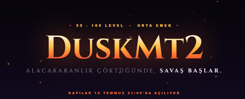 Dusk Mt2 55-105 Orta Emek – 125.000 TL Ödül Havuzlu Dengeli PvP Metin2 Server - Metin2 Özel Sunucu Dusk Mt2 55-105 Orta Emek – 125.000 TL Ödül Havuzlu Dengeli PvP Metin2 Server - Metin2 PVP Sunucu Bannerı