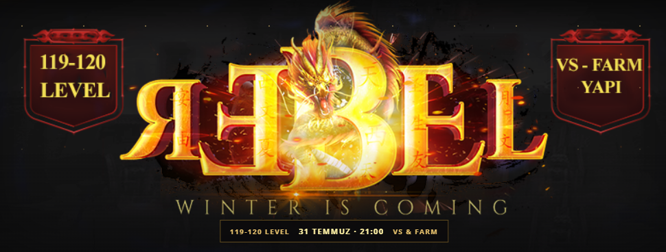 Rebel2Allstar 119-120 Düello & Farm – Simya-Kuşak-Lycan Yok, 100.000 TL Ödül Havuzlu, TitanShield Korumalı Metin2 PvP Server - Metin2 PVP Sunucu Bannerı