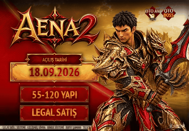 Aena2 55-120 Modern Yapı – HD Grafik Kalitesi, Özel Arena Sistemi, Tip 32 Pet + 1000 Emiş Kuşak + Yohara ile Farm ve VS'yi Aynı Anda Merkeze Alan Metin2 PvP Server - Metin2 PVP Sunucu Bannerı