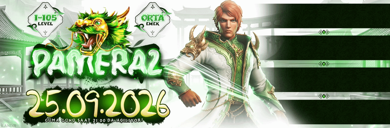 Pamera2 1-105 Orta Emek – 150.000 TL Metin Hasar Ödülü (70K + 50K + 30K), Ücretsiz Sınırsız Oto Av + Ücretsiz Battle Pass + Lycan/Simya/Kuşak YOK + P2W Yok ile Metin2 PvP Server - Metin2 PVP Sunucu Bannerı