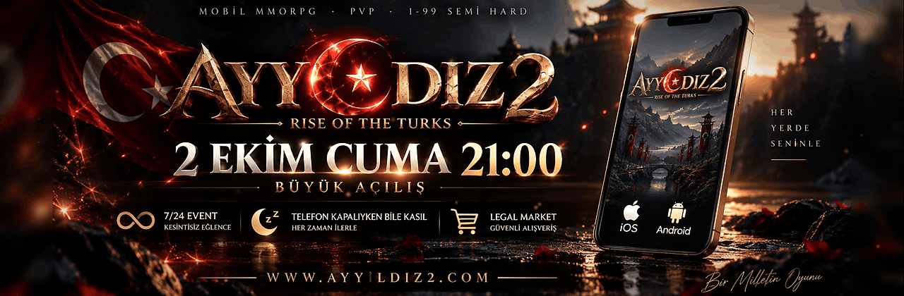 AYYILDIZ2 1-99 Orta-Hard Emek – PC + iOS + Android (Mobil Beta) + Simya/Kuşak/Lycan/Kanat YOK + 4 Klasik Sınıf + Oto Av/Toplama/Satma  - Metin2 PVP Sunucu Bannerı