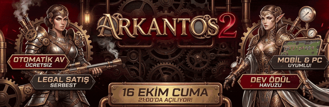 Arkantos MT2 Reloaded | 55-120 Mobil+PC · PVP Arena · Oto Av - Metin2 PVP Sunucu Bannerı