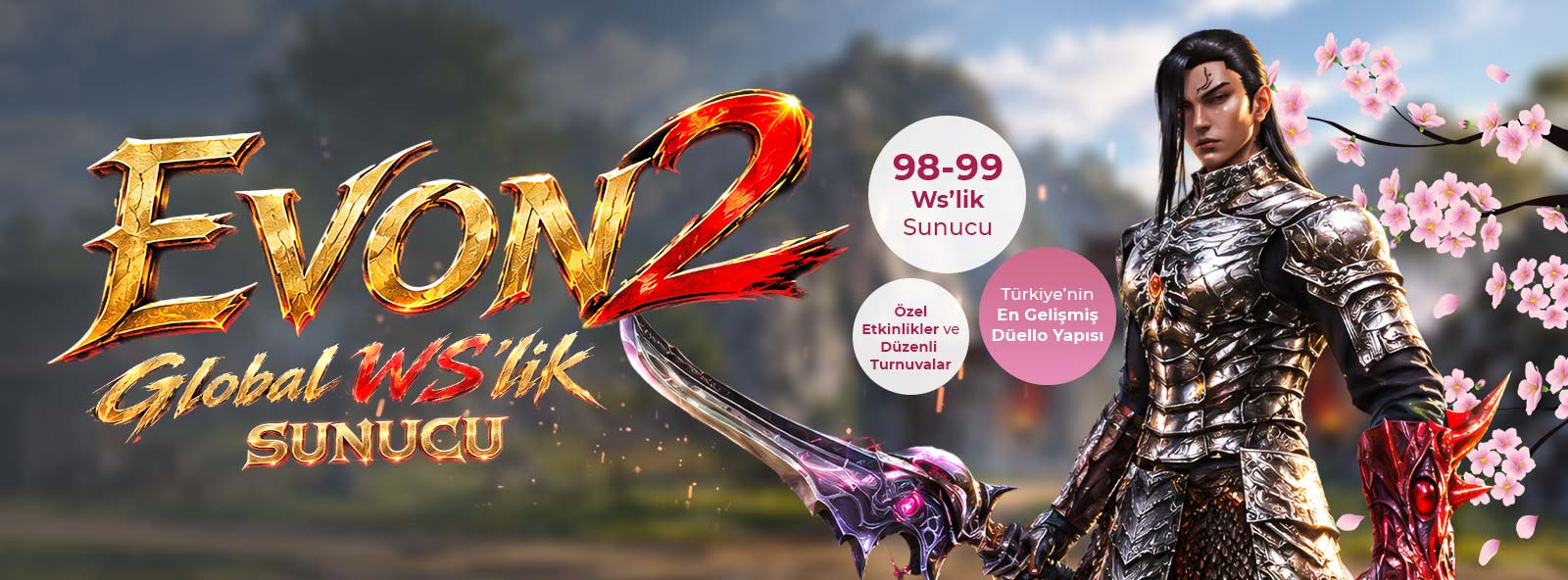 Evon MT2 | 1-99 Level Düello · Lonca 20 · Vadi/Dungeon VS - Metin2 PVP Sunucu Bannerı