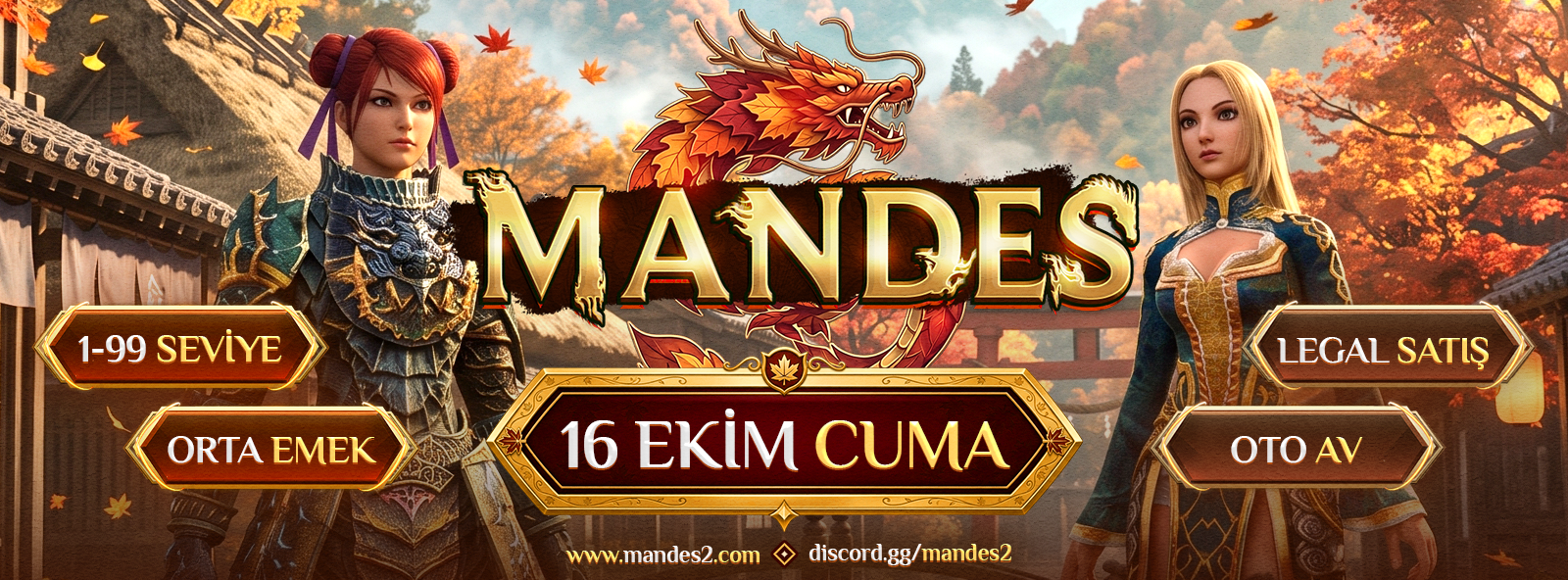 Mandes MT2 | 1-99 Newschool · 75K TL · Simya/Kuşak Yok - Metin2 PVP Sunucu Bannerı